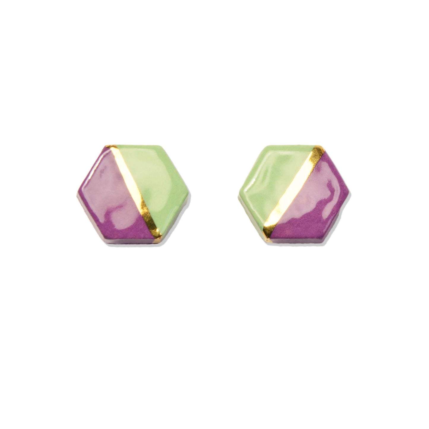 Orecchini Esagono Oro - Tuttə Diversə - Gold Edition - Amapola Ceramica