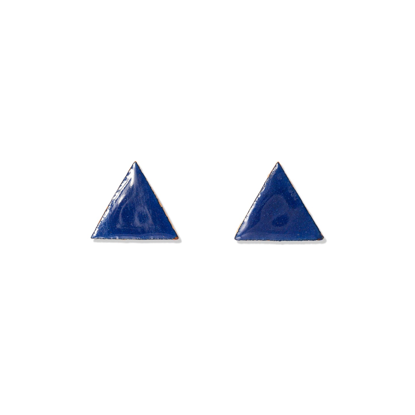 triangolo blu; orecchini